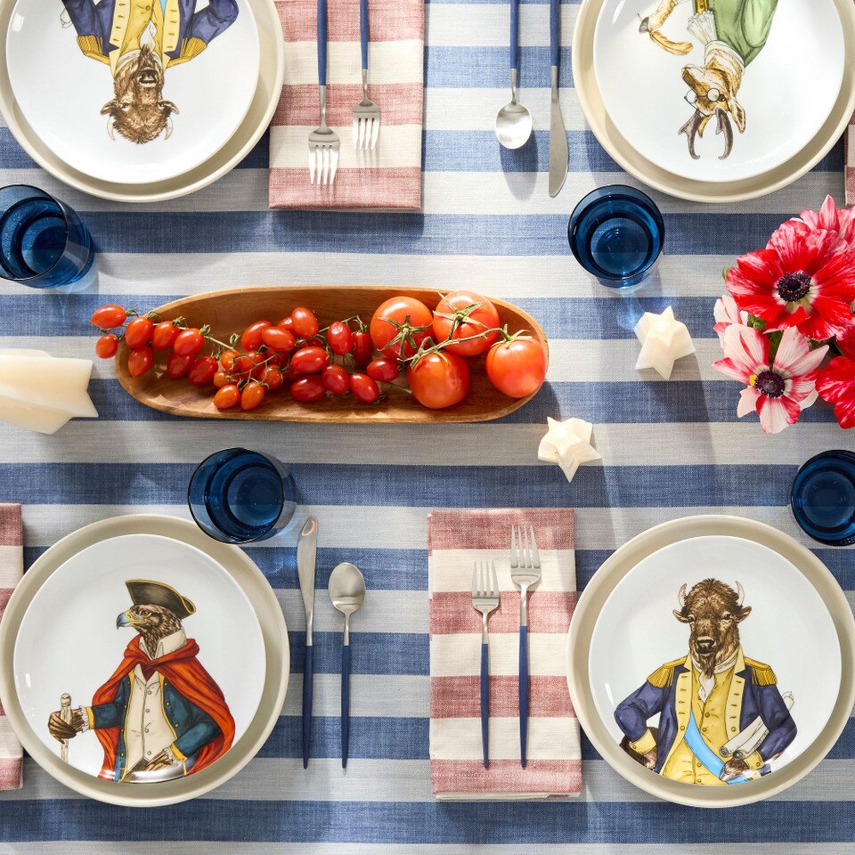 Dapper Animal Patriotic Salad Plates